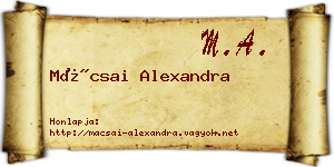 Mácsai Alexandra névjegykártya