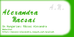 alexandra macsai business card