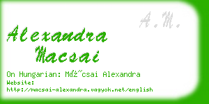 alexandra macsai business card